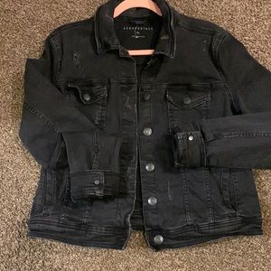 Distressed jean jacket